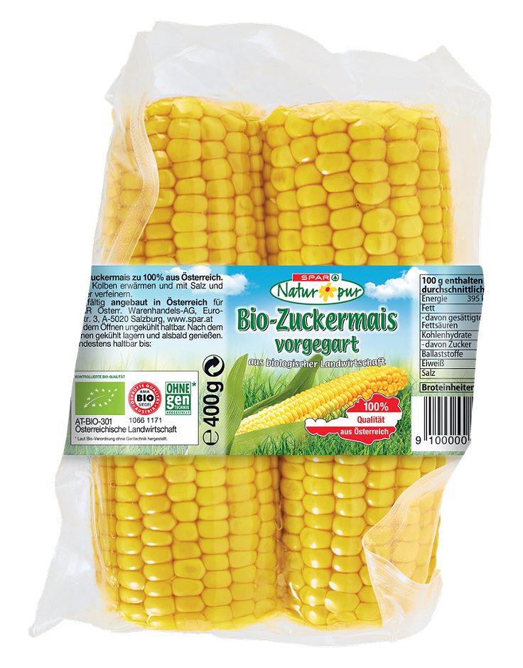 SPAR Natur*pur Bio-Zuckermais vorgegart 400 G