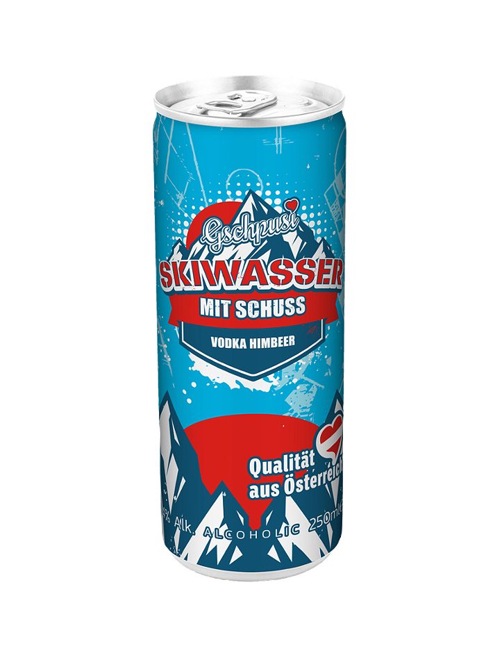 Gschpusi Skiwasser mit Schuss Vodka Himbeer 250 ML EINWEG mit Pfand