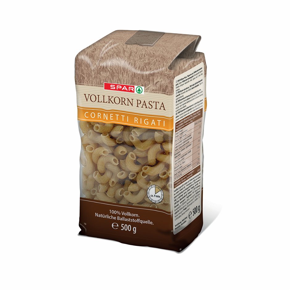 SPAR Vollkorn Pasta Cornetti Rigati 500 G