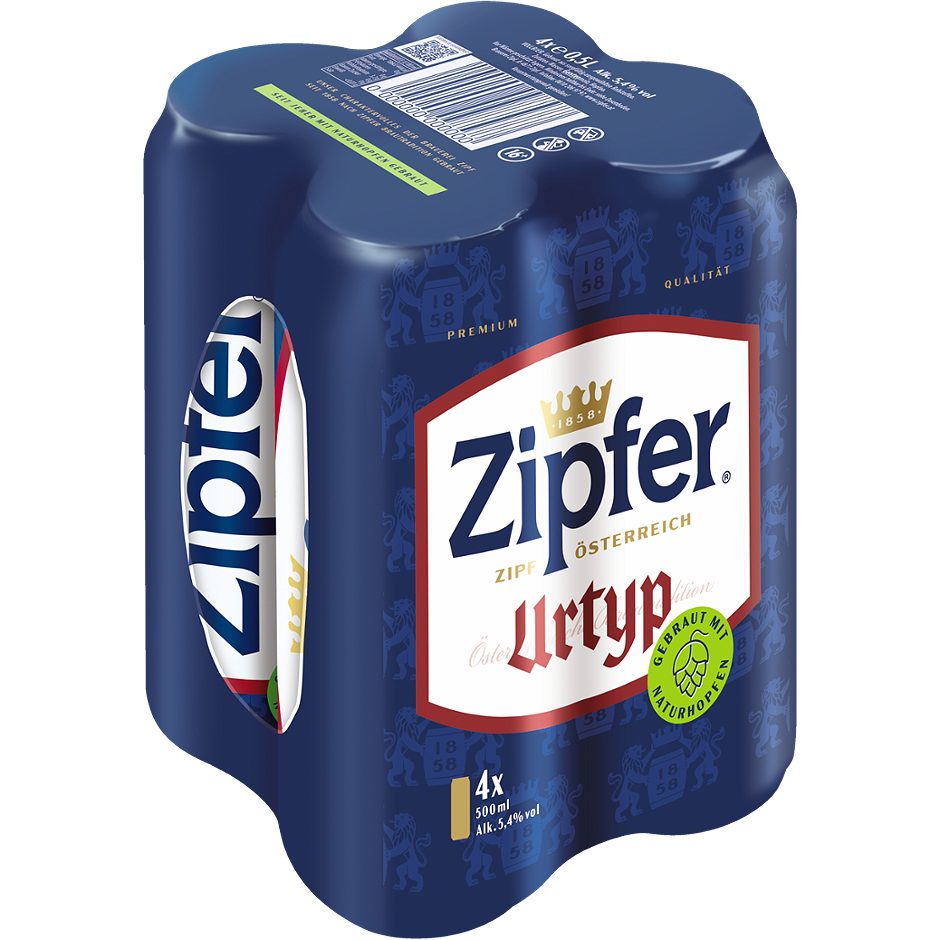 Zipfer Urtyp 4x0,5l 2.000 ML EINWEG mit Pfand