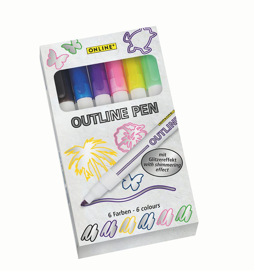 Online Outline Marker 6 Farben