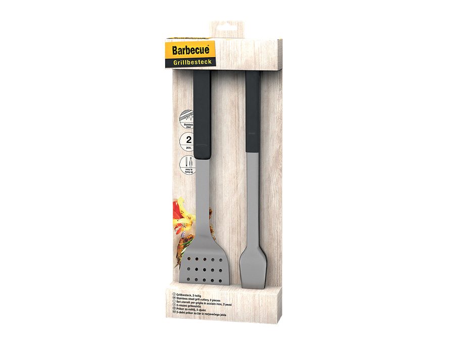 Barbecue Grillbesteckset 2-teilig Edelstahl