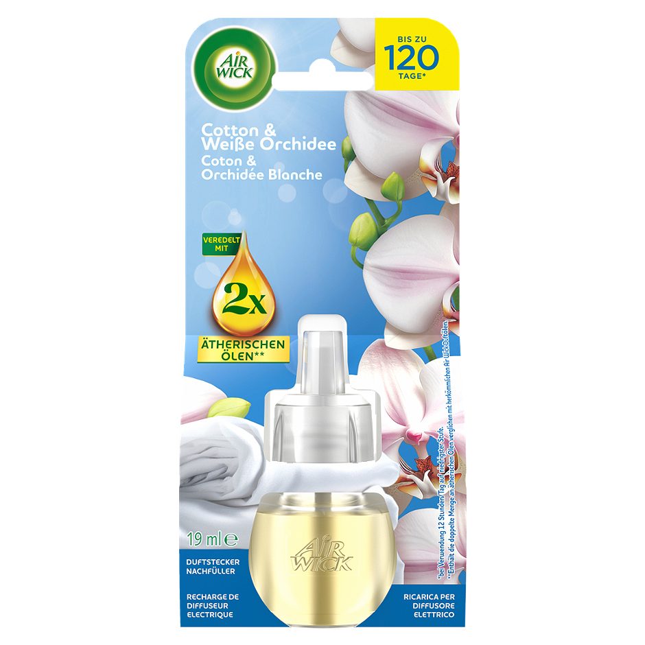 Air Wick Duftstecker Nachfüller Cotton & Weiße Orchidee 19 ml