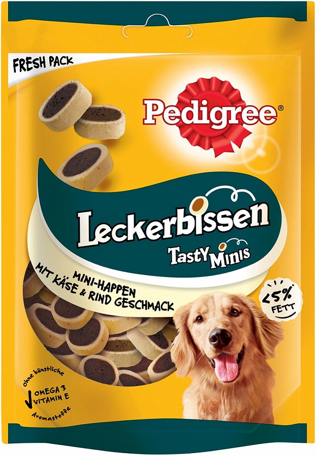 Pedigree Leckerbissen Hundesnack Mini-Happen mit Rind & Käse 140 G