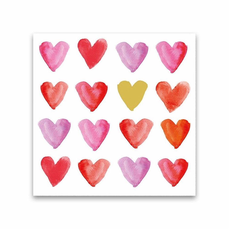 PPD Servietten 33x33 Aquar. Hearts 20 Stück
