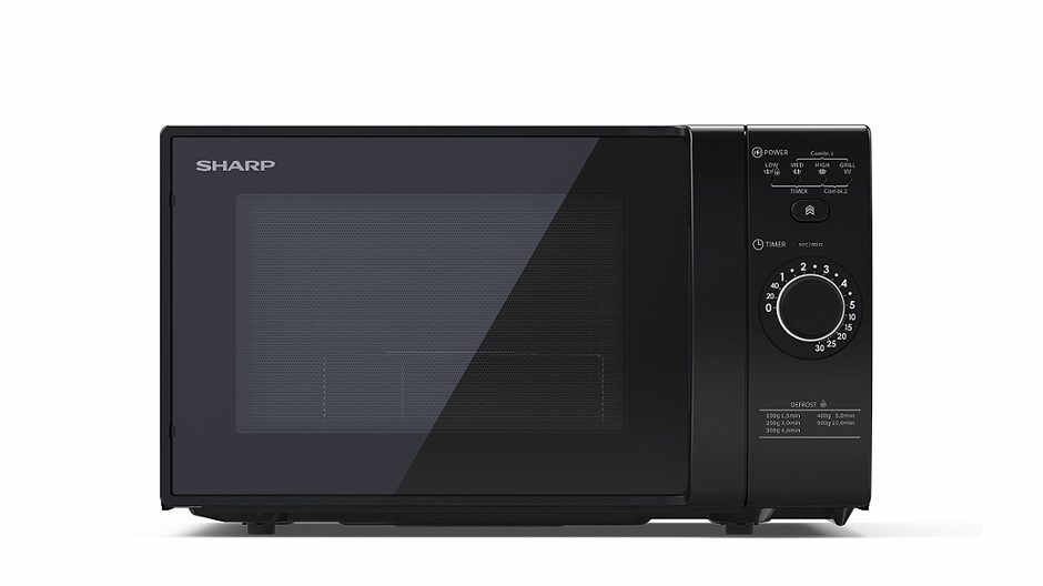 Sharp Grill-Mikrowellenherd YC-GG02E-B mit halbdigitaler Steuerung