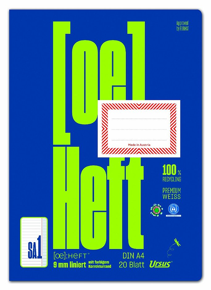 Ursus OE Heft OE.SA1 A4, liniert, 20 Blatt