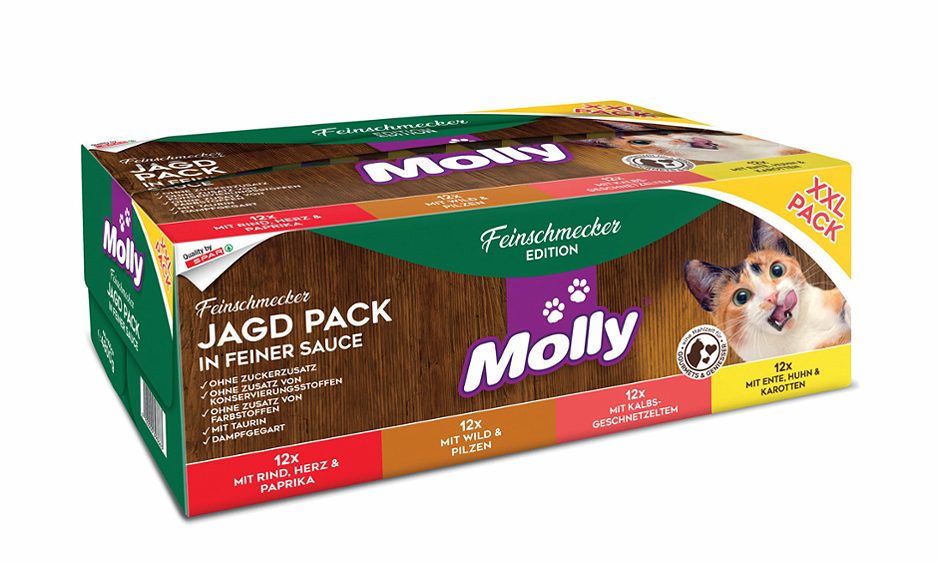 Molly Katzennahrung Jagd Pack 48x100g 4,8 KG