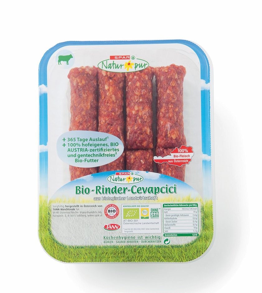 SPAR Natur*pur Bio-Rinder-Cevapcici 300 G