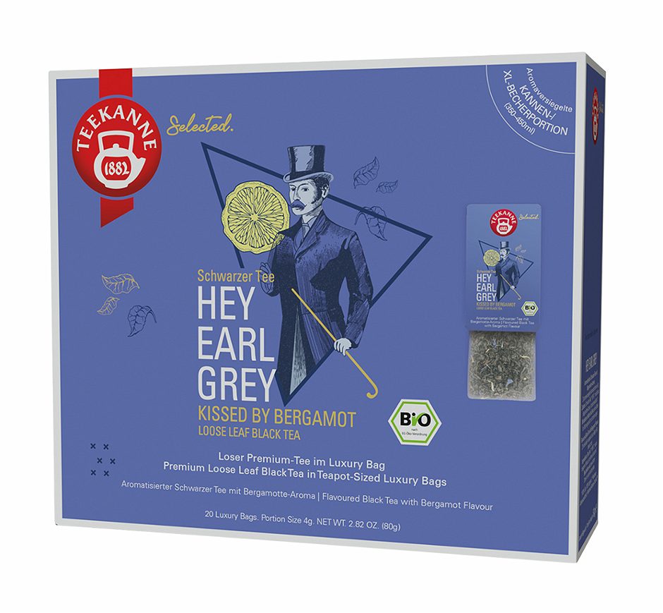 Teekanne Bio-Schwarztee Hey Earl Grey 20 Teebeutel