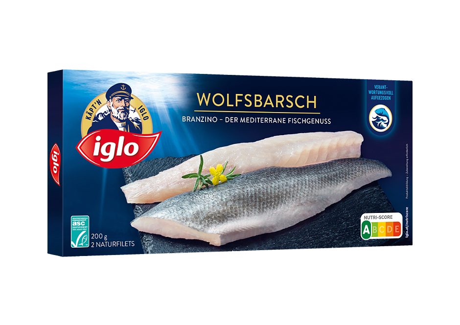 Iglo Käpt'n Iglo ASC Wolfsbarsch Naturfilets 2 Stück 200 G