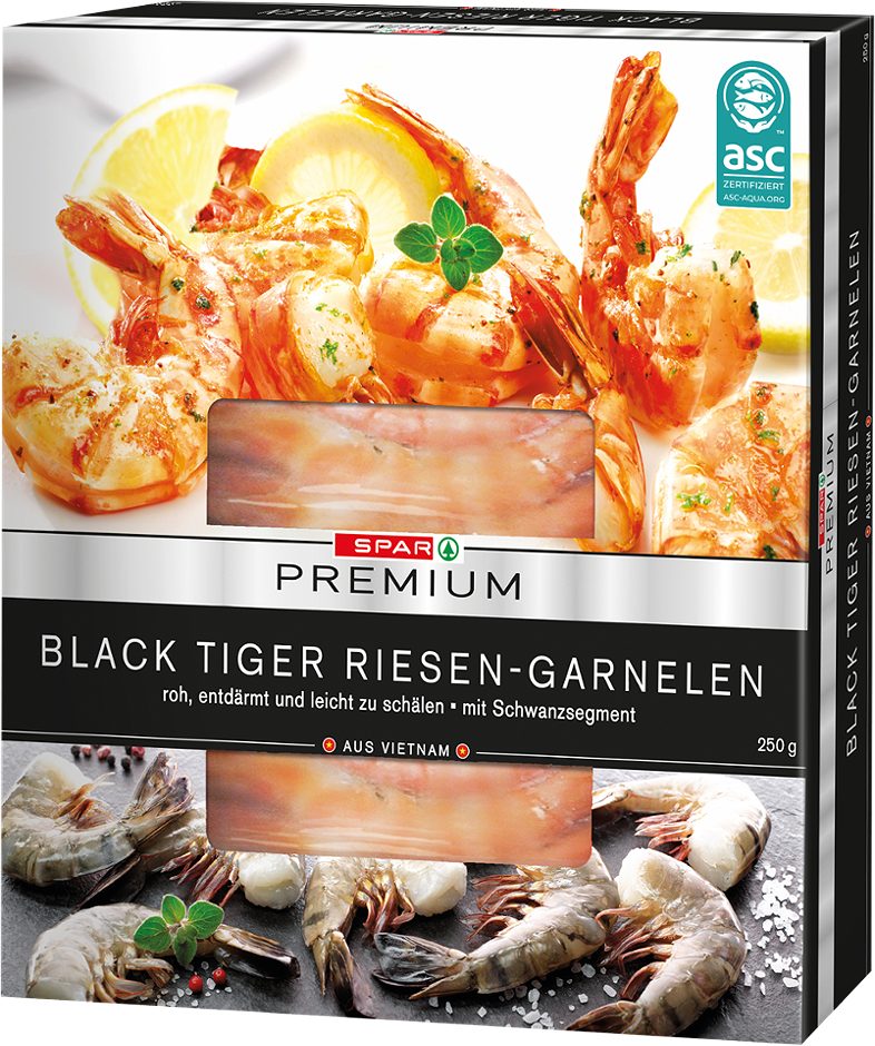 SPAR PREMIUM Black Tiger Riesen-Garnelen ASC 250 G