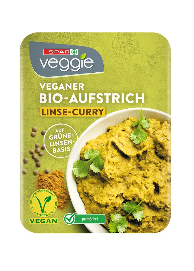 SPAR Veggie veganer Bio-Aufstrich Linse-Curry 125 G