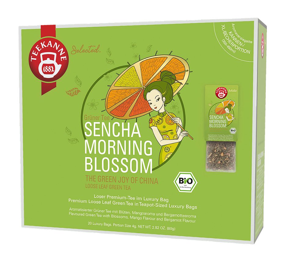 Teekanne Bio-Grünteemischung  Sencha Morning Blossom 20 Teebeutel