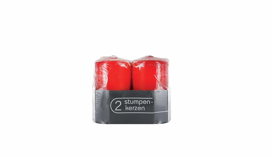 Wenzel 2 Stumpenkerzen Rubin 100/60