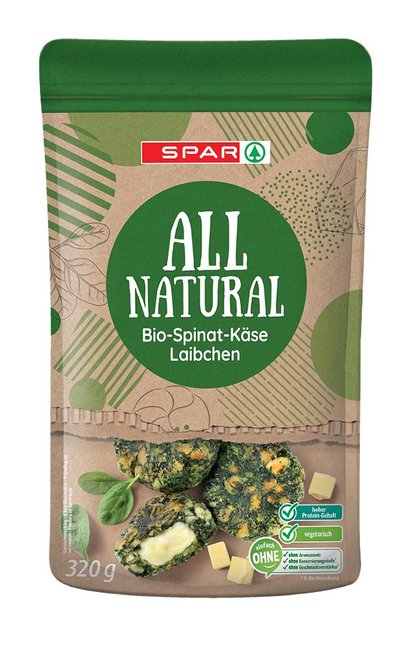 SPAR Bio-Spinat-Käse Laibchen 320 G