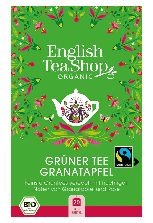 English Tea Shop Organic Bio Grüner Tee Granatapfel 20 Teebeutel