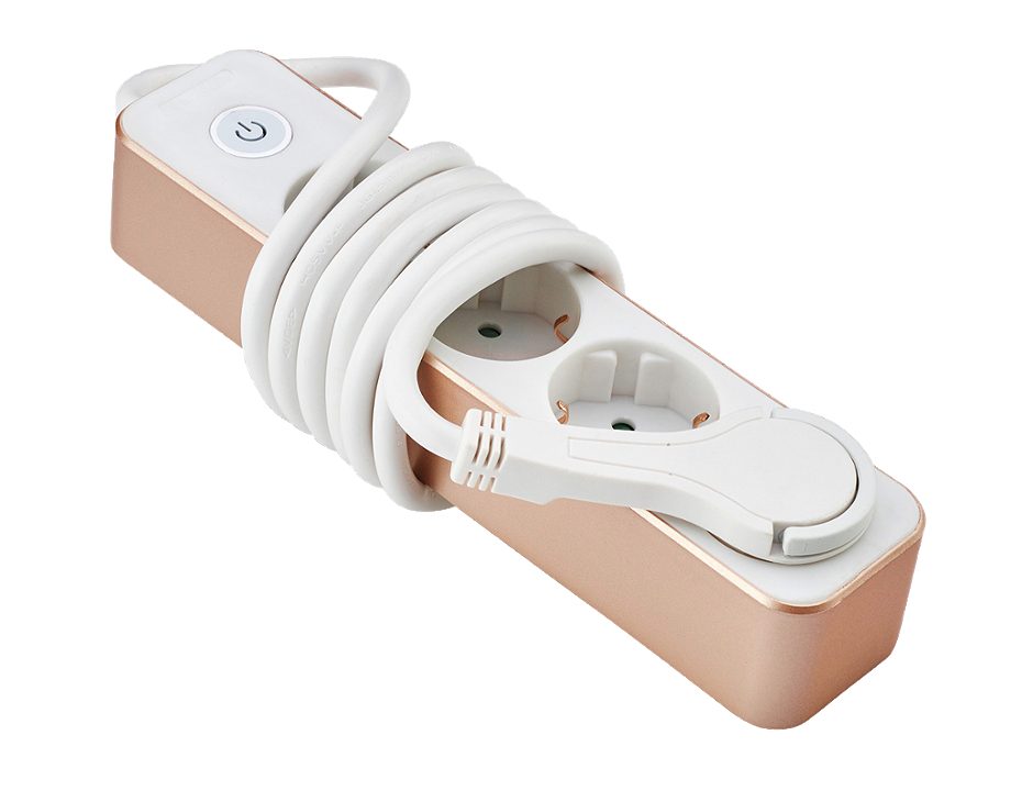 SIMPEX COLOR Steckdose 4-Fach mit Schalter gold