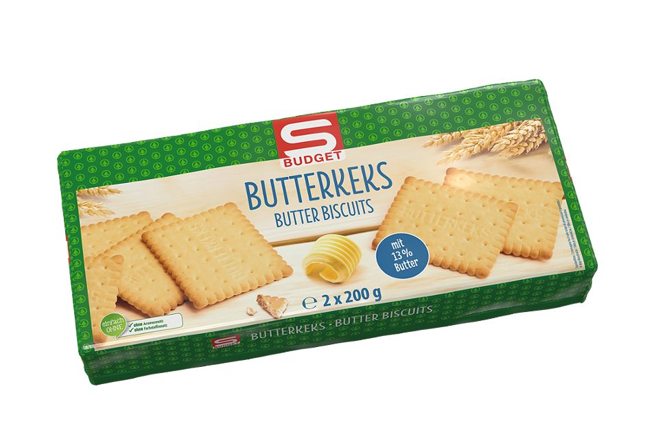 S-BUDGET Butterkeks 2 x 200g 400 G