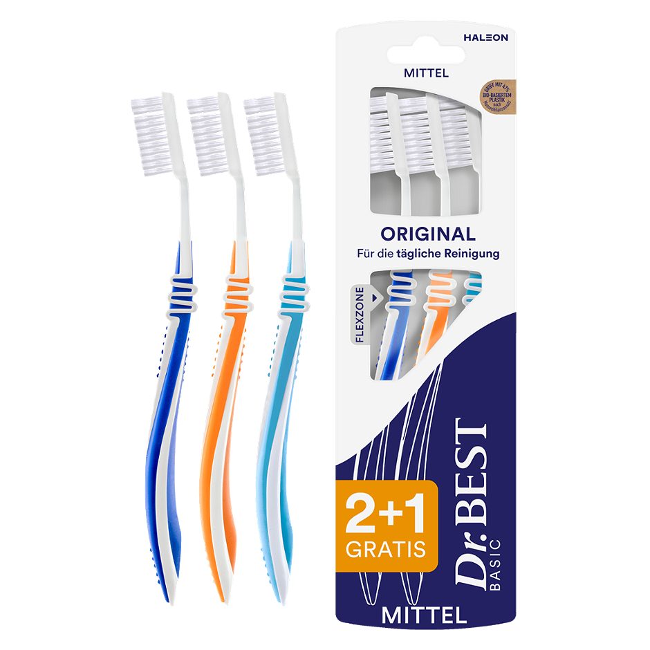 Dr. Best Classic Zahnbürste Mittel 2+1 Stück