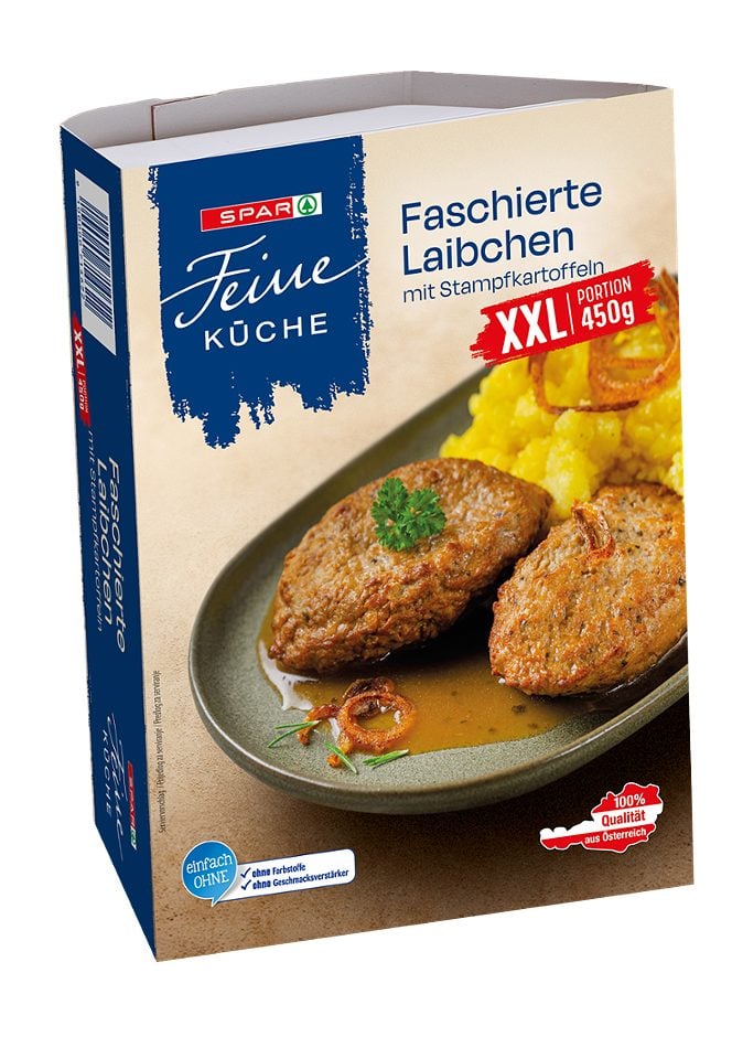 SPAR Feine Küche Faschierte Laibchen mit Kartoffelpürree 450 G
