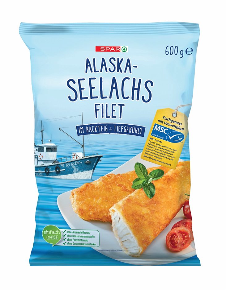 SPAR Alaska-Seelachs-Filet im Backteig, tiefgekühlt 600 G