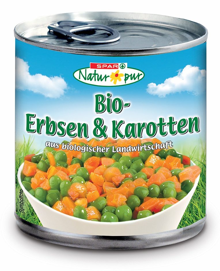 SPAR Natur*pur Bio-Erbsen & Karotten 400 G