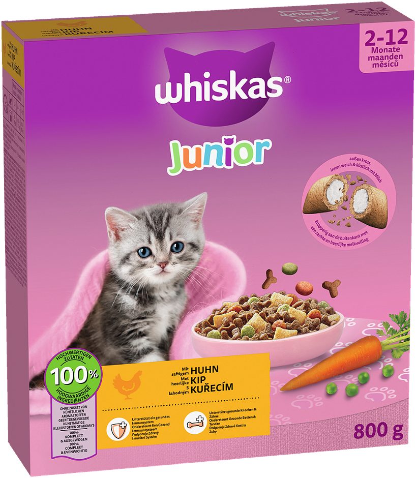 Whiskas Katzentrockennahrung Huhn Junior 800 G