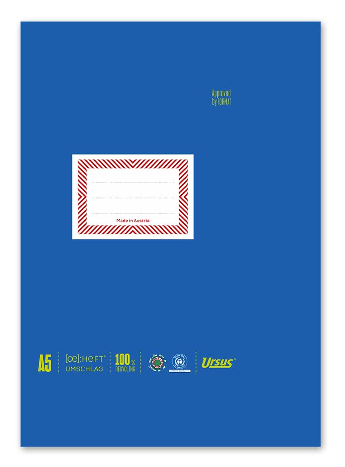 Ursus OE Heftumschlag aus Papier A5, blau