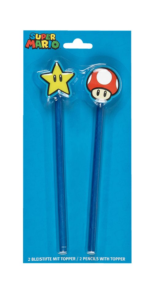 Undercover 2 Bleistifte mit Topper Super Mario