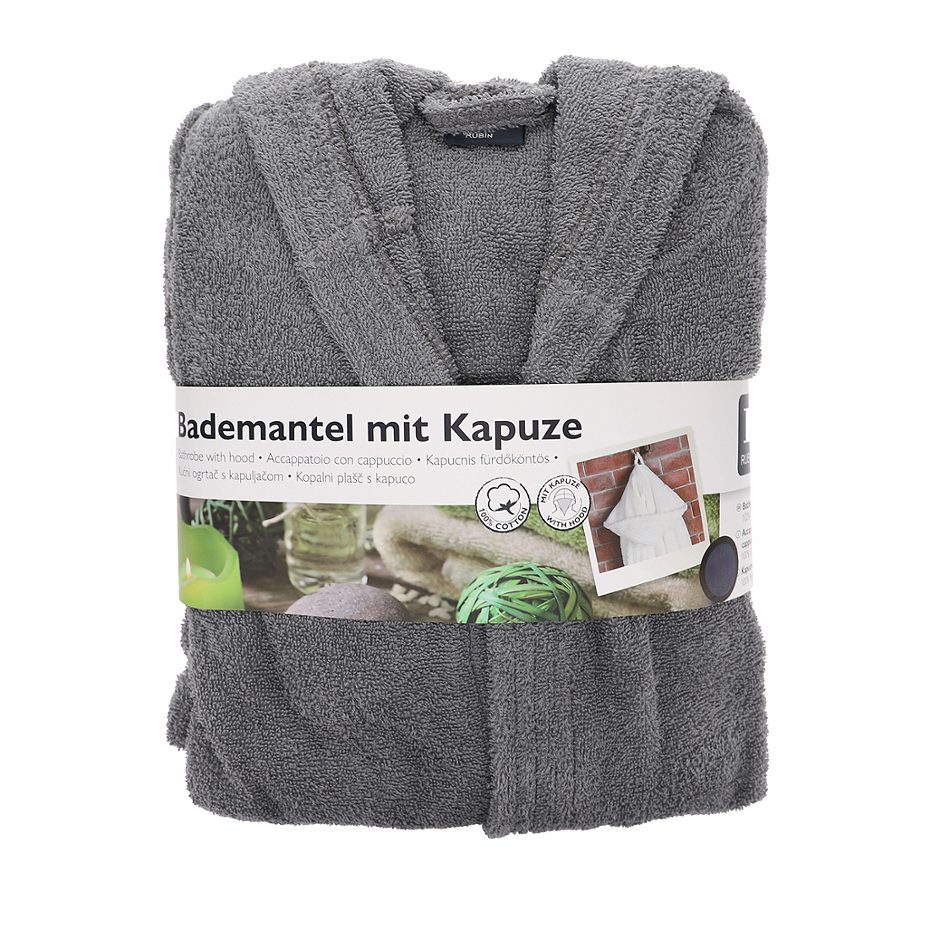 RUBIN Bademantel grau L/XL