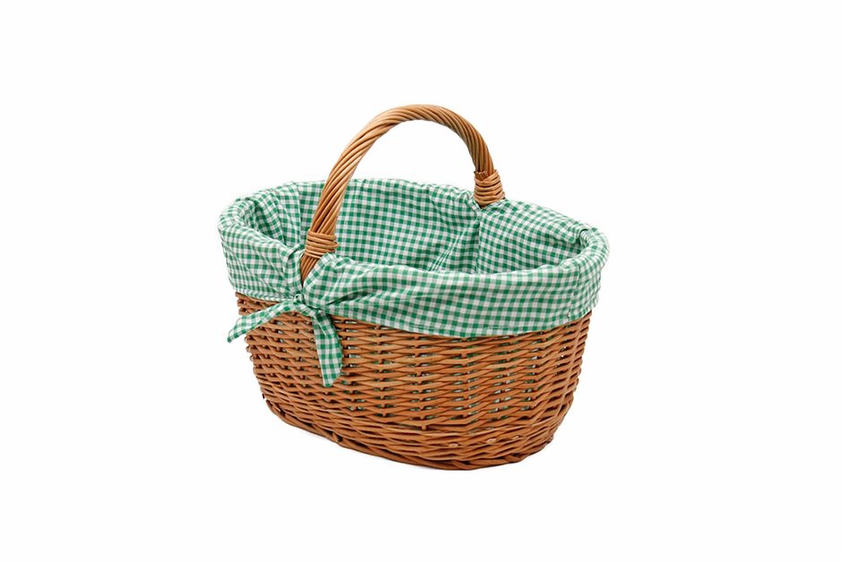 Eine Welt Handel Picknickkorb mit Stoffeinsatz