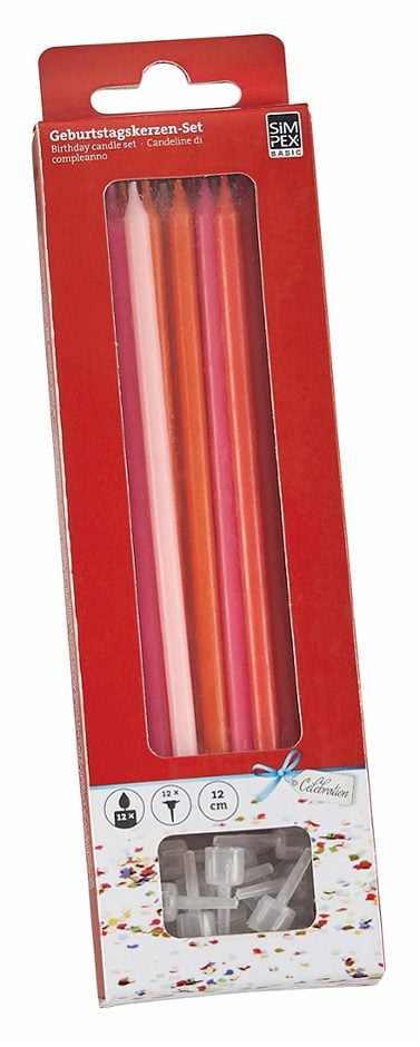 SIMPEX BASIC Celebration Kerzenset 12 Kerzen mit 12 Halter