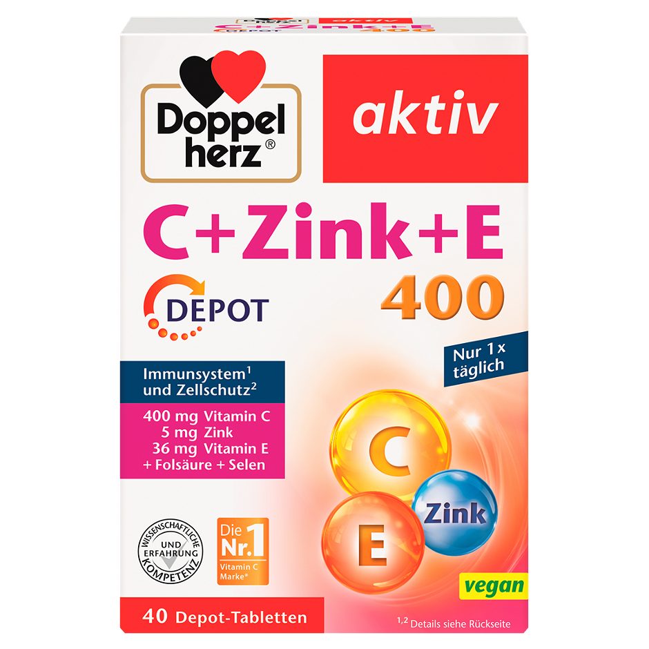 Doppelherz aktiv C + Zink + E 400 Depot 40 Tabletten 85 G