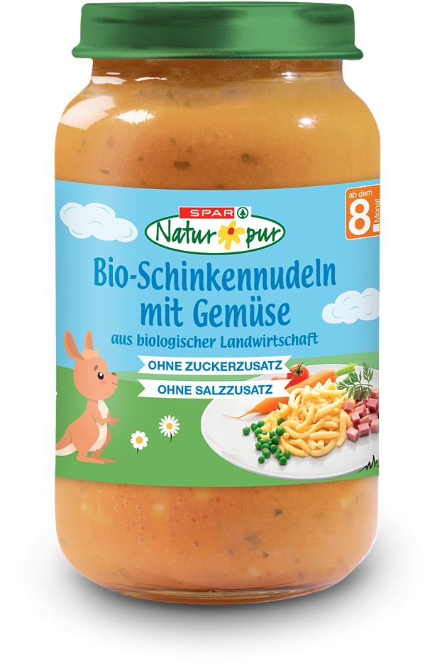 SPAR Natur*pur Bio-Schinkennudeln mit Gemüse 220 G