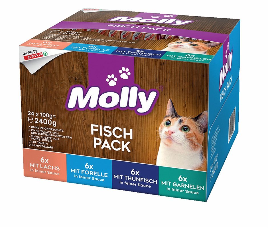 Molly Katzennahrung Fisch Pack 24x100g 2,4 KG