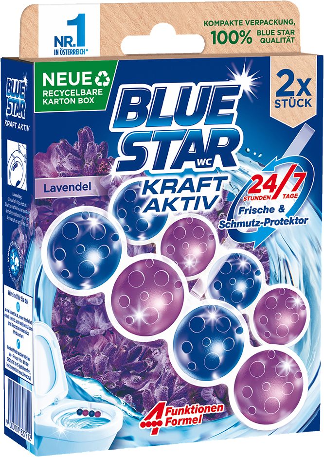Blue Star Kraft Aktiv WC-Spüler Lavendel 2 x 50g