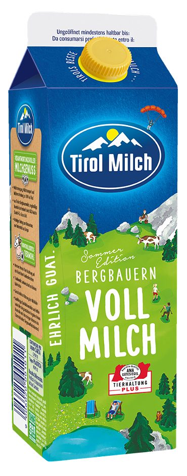 Tirol Milch Bergbauern Vollmilch länger frisch 1,000 1 L EINWEG ohne Pfand