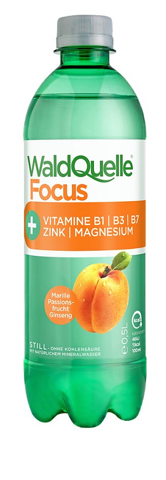 Waldquelle Focus Marille Passionsfrucht Ginseng 0,5 L EINWEG mit Pfand