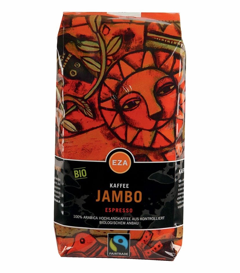 EZA Bio-Kaffee Jambo Espresso ganze Bohnen 1000G 1 KG