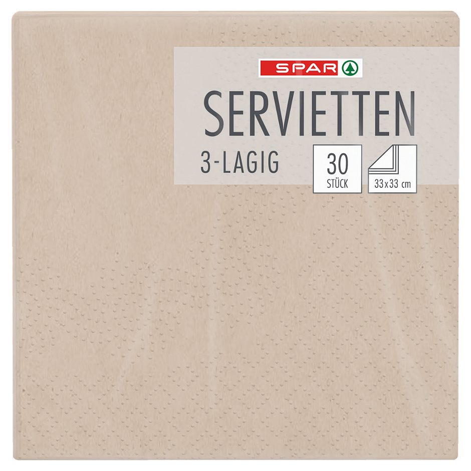 SPAR Servietten 33x33cm beige 50 Stück