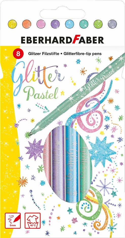 Eberhard Faber Fasermaler Glitzer Pastell