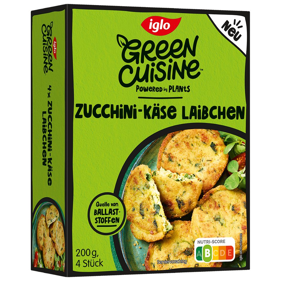 Iglo Green Cuisine Zucchini-Käse Laibchen 4 Stück 200 G