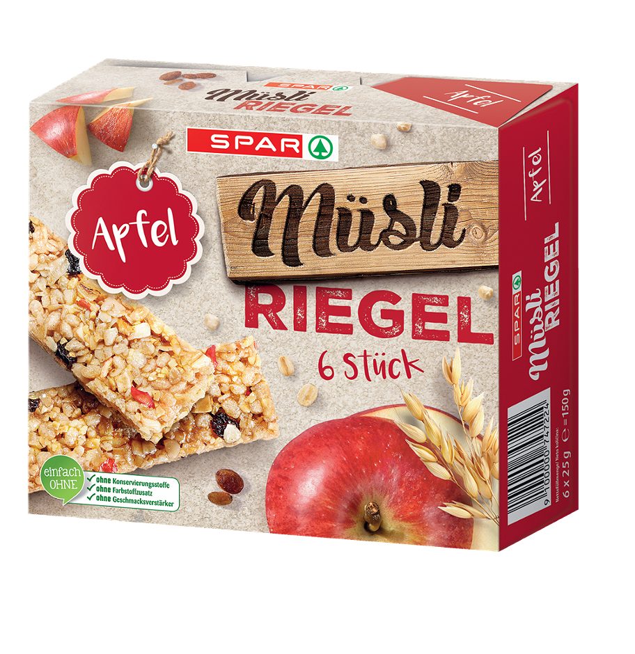 SPAR Müsliriegel Apfel 6 x 25g 150 G