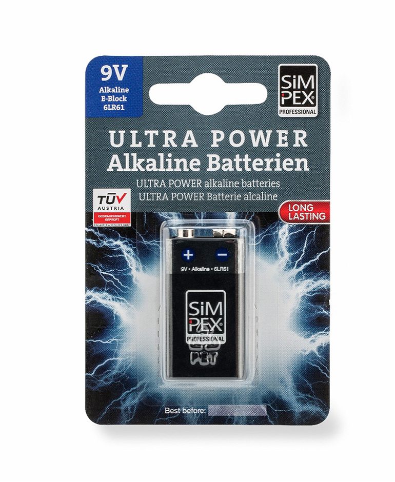 SIMPEX PROFESSIONAL Batterie Alkaline E-Block 9 V 1 Stück