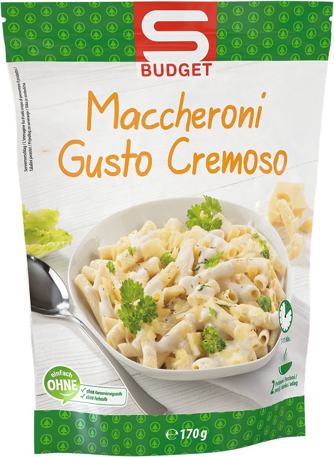 S-BUDGET Maccheroni mit Schmelzkäsesauce