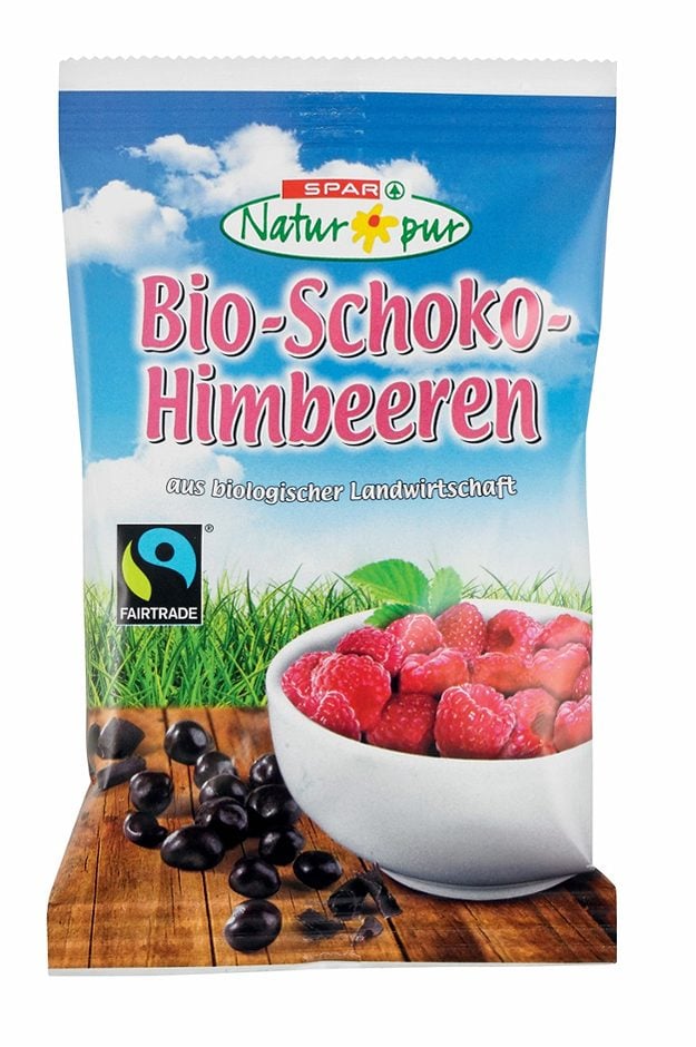 SPAR Natur*pur Bio-Schoko-Himbeeren 50 G