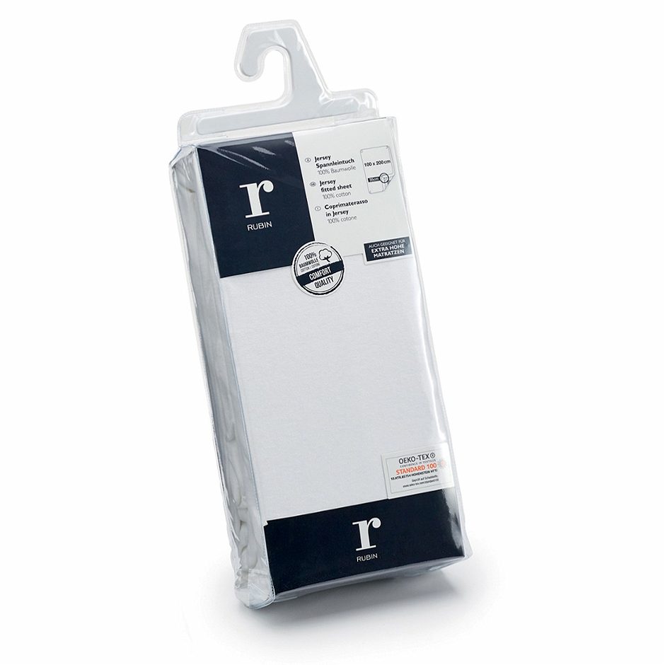 RUBIN Jersey Spannleintuch weiss 100x200cm