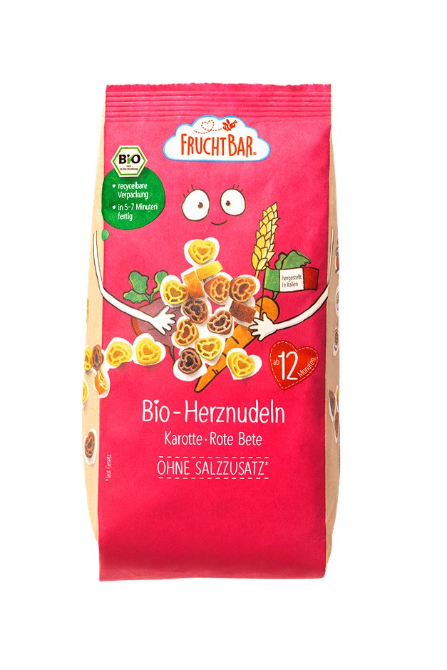 FruchtBar Bio-Herznudeln Karotte Rote Bete 300 G