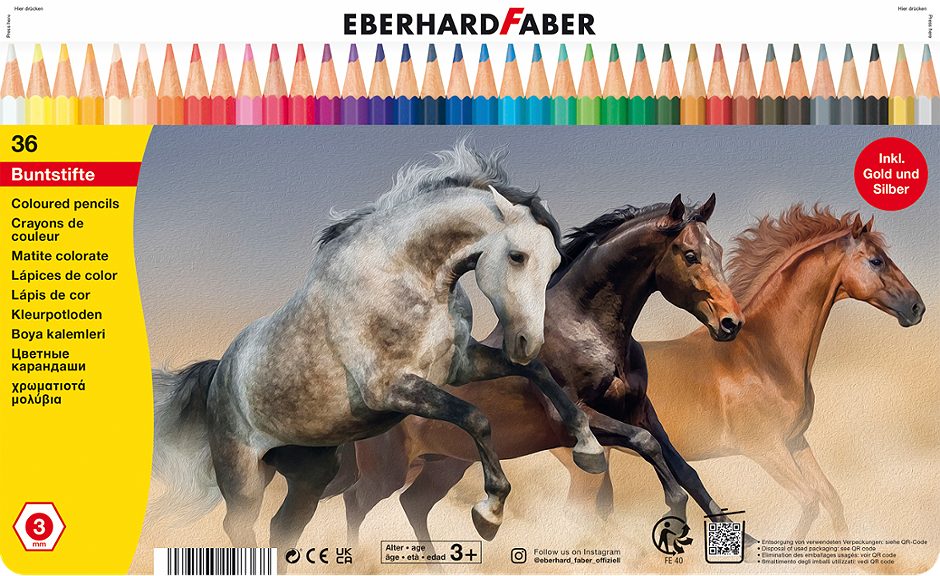 Eberhard Faber Buntstifte hexagonal, Metalletui 36 Farb.